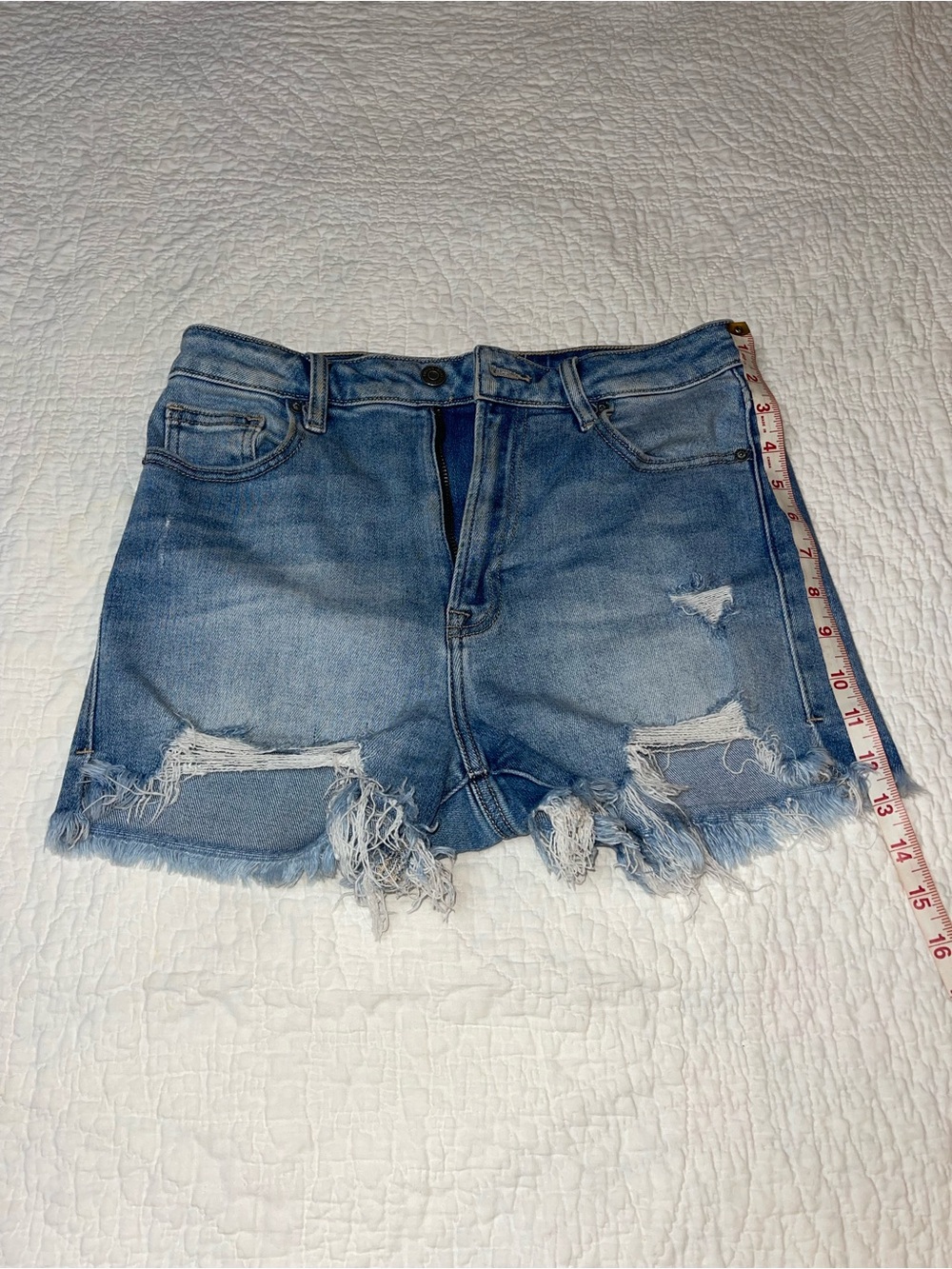 Hidden brand High-Rise Light Blue Distressed Denim Cutoff Shorts - Women's
